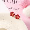 New S925 Silver Needle Cherry Mushroom Strawberry Apple Flower Red Stud Earrings Fashion Personality Earrings