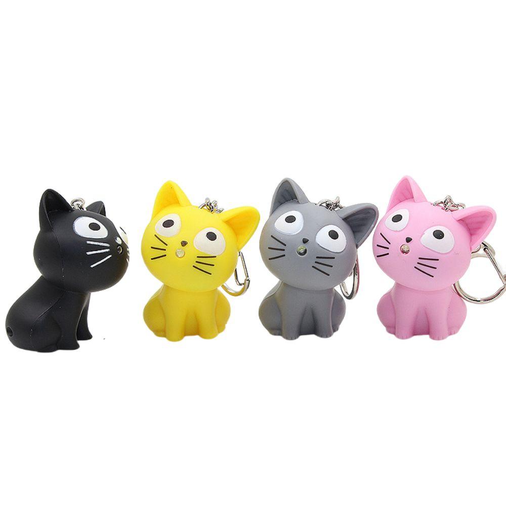 Cartoon Sound Light Keychain Animal LED Cat Keyring Lovely Chi's Cat Keychain  Festival Gifts