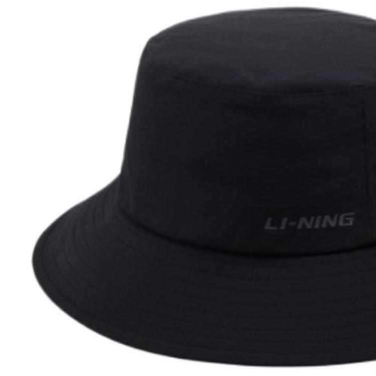 Li-Ning Solid Color Letter Print Design Nylon Fisherman Hat Unisex Hats Black AMYV199-1