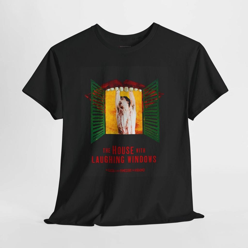 Haus mit lachenden Fenstern 1976 Retro Filmplakat Horror Unisex Grafik-T-Shirt