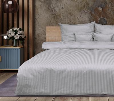 Damask Bedding Set, Gray, Stripes 1 Cm 220x200 + 2x70x80 Pure Cotton Matex