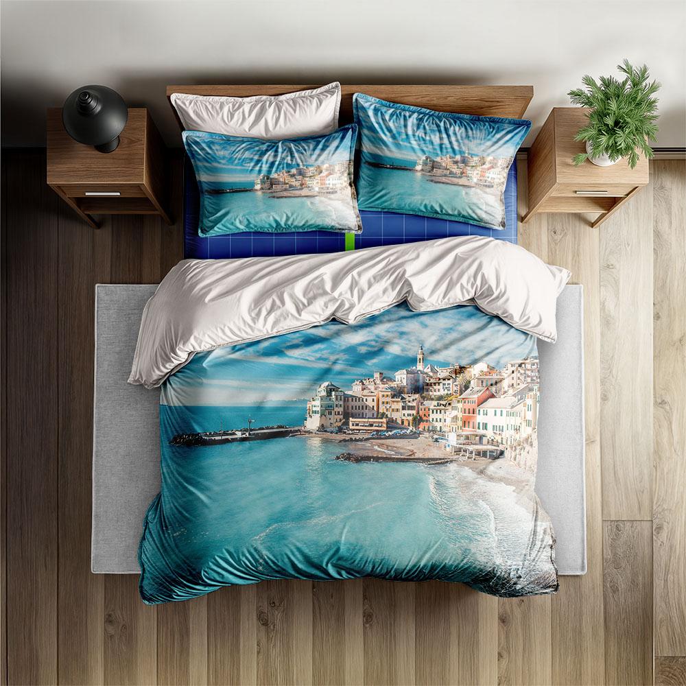Iberská pobřežní krajina Povlečení na přikrývku Sada King Queen Double Full Twin Single Size Sada ložního prádla