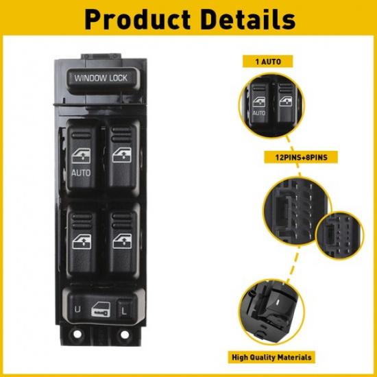 Left Power Window Master Control Switch for Chevy Silverado Suburban Tahoe 00-02