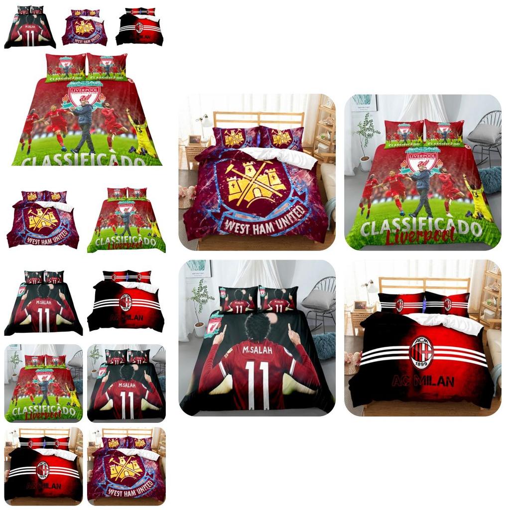 Football-themed Bedding Set Includes Duvet Cover And Pillowcase Polyester Material