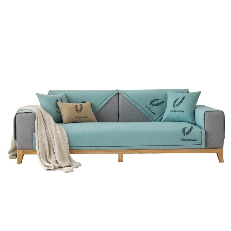 Baumwolle Leinen Sofa Matte Feder Anti-Rutsch Staubdicht Bequemes Sitzkissen Einfache Heim Wohnzimmer Dekoration Rückenlehnenbezug