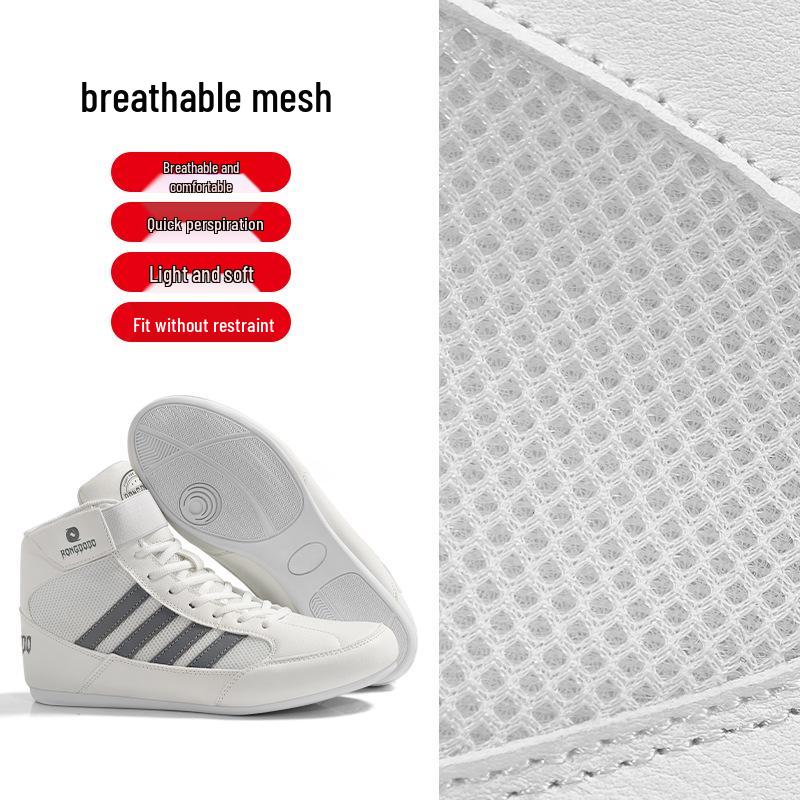 Unisex High-Top Boxing and Sanda Training Shoes, Indoor/Outdoor MMA and Wrestling Shoes for Adults and Children.