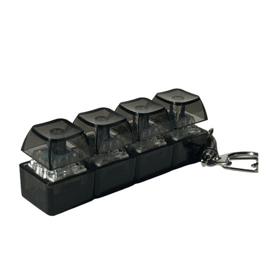 Механічна Клавіатура Брелок-Підвіска Іграшка для Зняття Стресу з Тактильним Клацаючим Звуком Прозорі Світлодіодні Кнопки Портативний Брелок