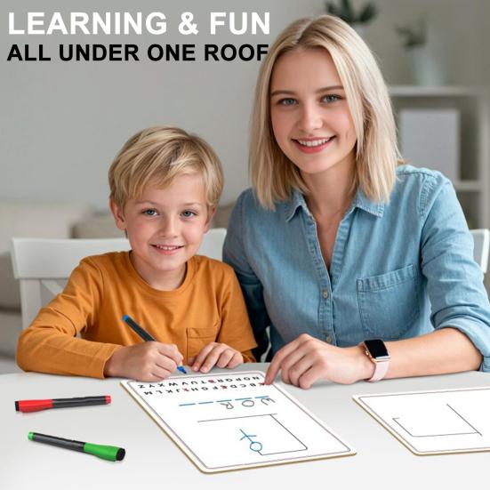 Board Game 9x12 Double-Sided Whiteboard Reusable Portable Erasable Hang Man Games Dry Erase Board for Travel Classroom Home
