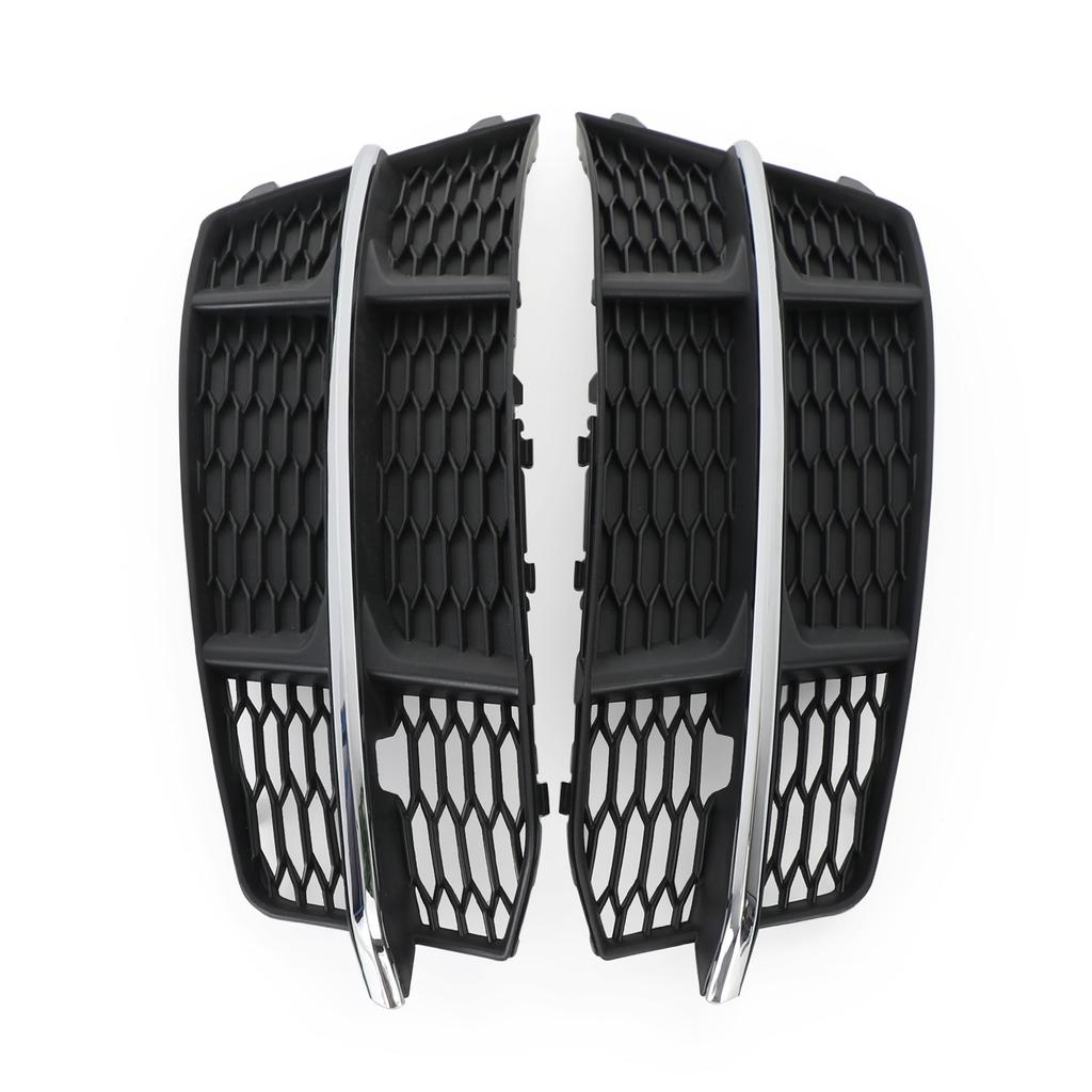 Front Bumper Lower Grille Grill 4G0807681AN 4G0807682AN Fit for A6 C7 S-Line 2016-2018 Black Chrome