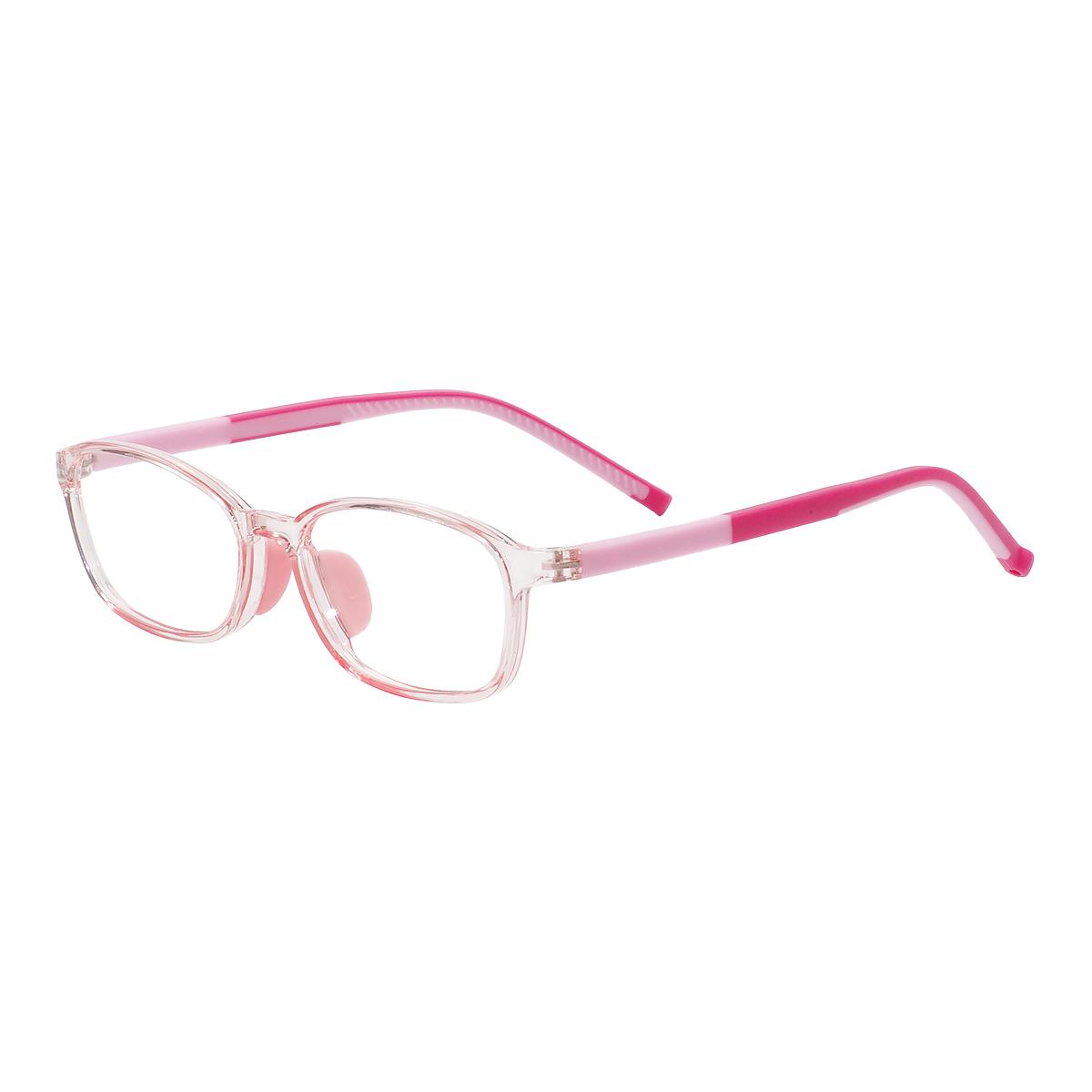 

TR90 Kids Square Ultralight Frame Children Children Glasses Boy Girl Anti Blue Light Computer Eyeglasses for Prescription Lenses розовый