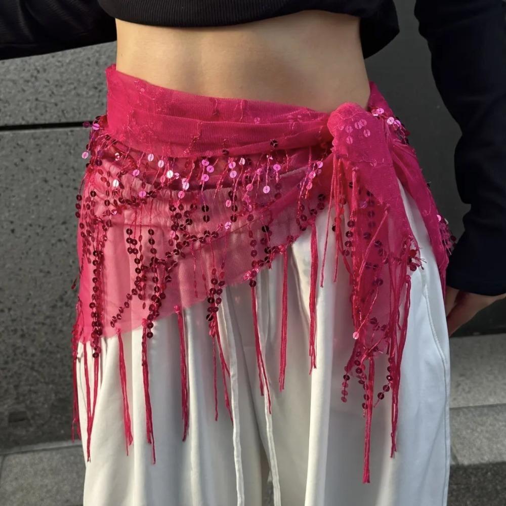 Jeans Decor Tassels Belt Hip-hop Sequin Waistband Jazz Dance Hip Scarf Waist Accessories