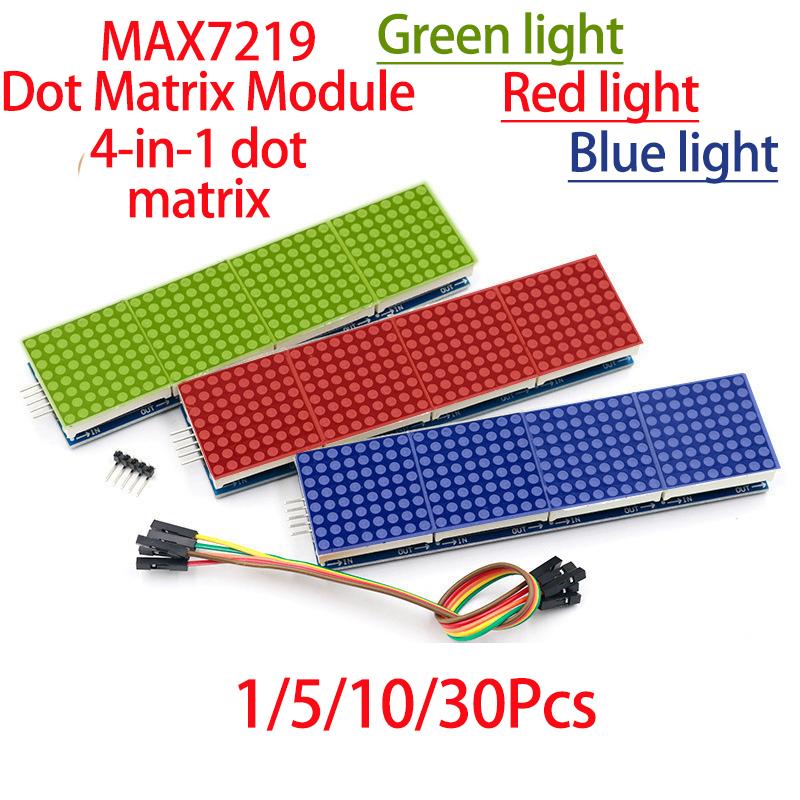 1/5/10/30Pcs MAX7219 4 Pieces Combined Dot Matrix LED Display Module MCU Control Drive Circuit Module For Electronic DIY Project