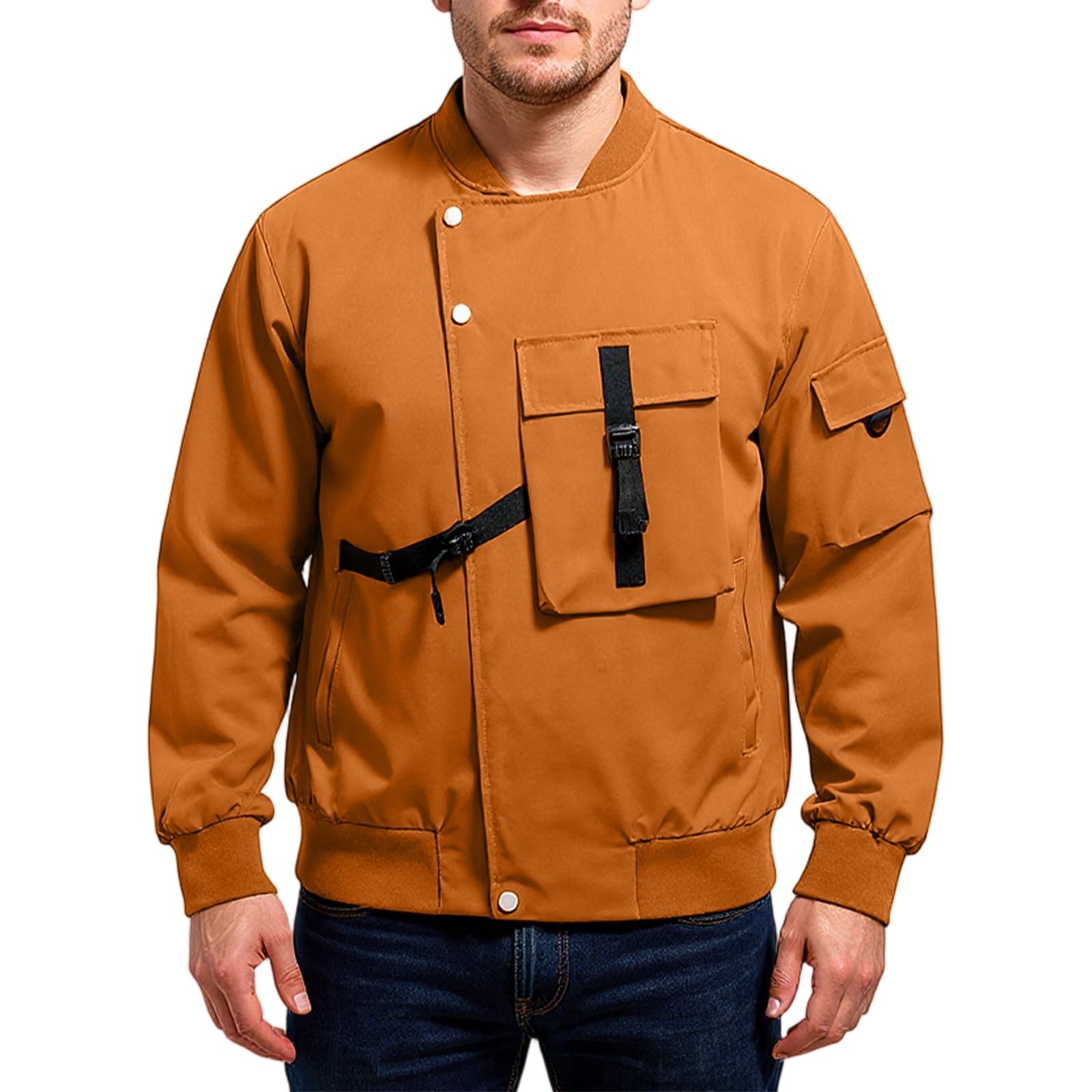 

Men s Casual Jacket, Flight Suit, Windproof Coat, Casual Versatile Jacket XL коричневый