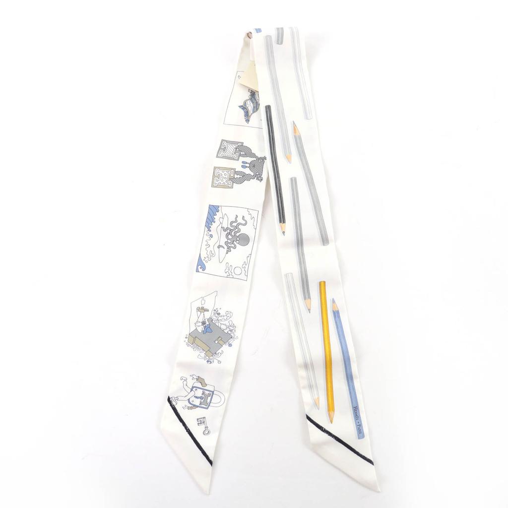 Pristine HERMES scarf A Vos Crayons Come on, get out your colored pencils silk Used