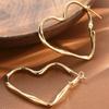 Fashionable and Cute Female Personality Exaggerated Hollow Heart Design Earrings, Suitable for Girls' Birthday Jewelry Gifts.