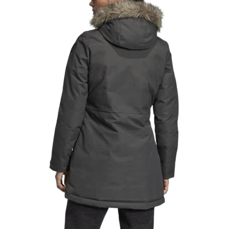 adidas Fashionable Comfortable Warm Hooded Long Sleeve Down Jacket Women Outerwear Black DZ1498