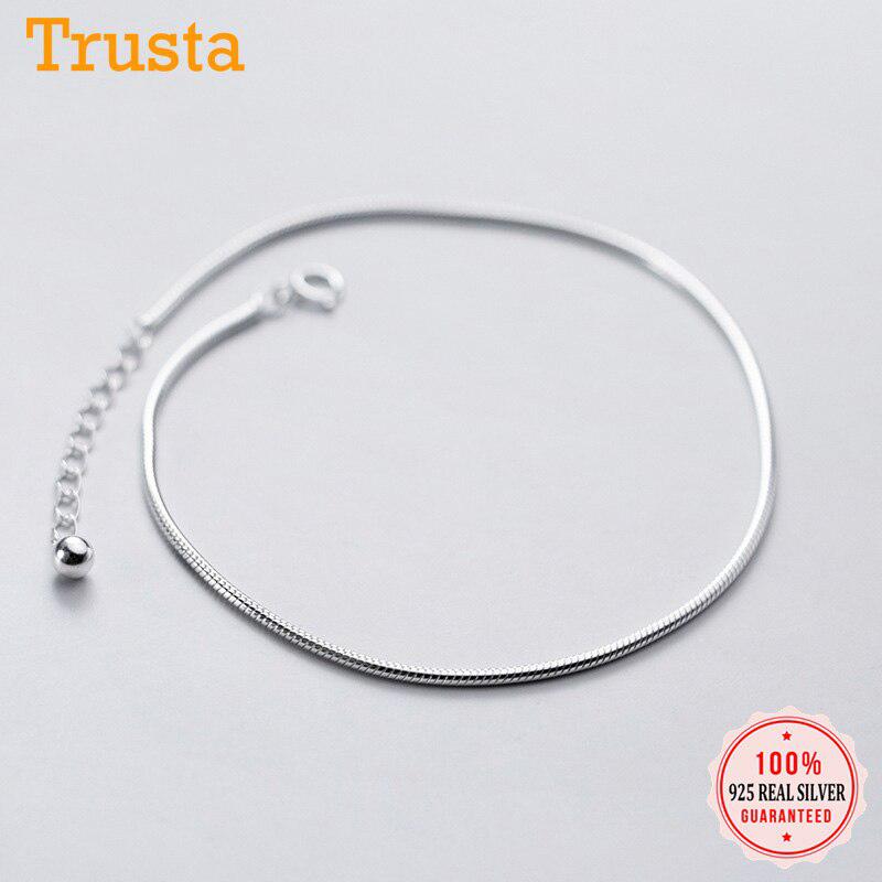 

Trustdavis Аутентичные стерлингового серебра 925 пробы модный браслет-цепочка в виде змеи браслеты для женщин ювелирные изделия на день Святого Валентина и день рождения