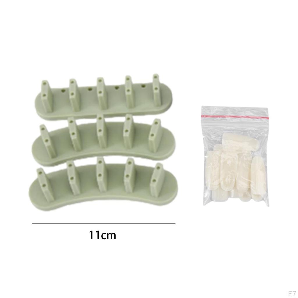 3 Pieces Acrylic Nail Art Display Stand Tips Practice Holder, DIY Training Tools with 10