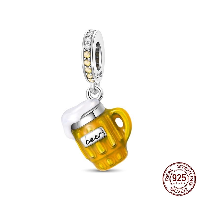 100% Authentic Copper Metal Metal Beer Series Charm Bead Components Compatible With Authentic Original 3mm Pan Bracelet High Quality Fine Jewelry