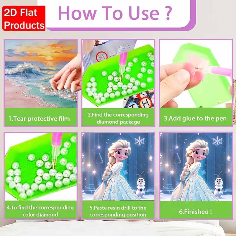 Disney Pearl Painting Elsa DIY Pearl Painting Gem Art Pearl Dot Painting Picture Crafts Adult Beginner Gifts Home Decor