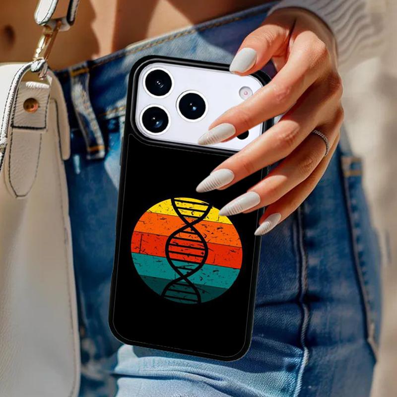 Retro DNA Science Illustration soft Phone Case For iPhone 17 Air 14 15 13 12 Max Cover For Apple 16e 11 Pro Max Plus Coque