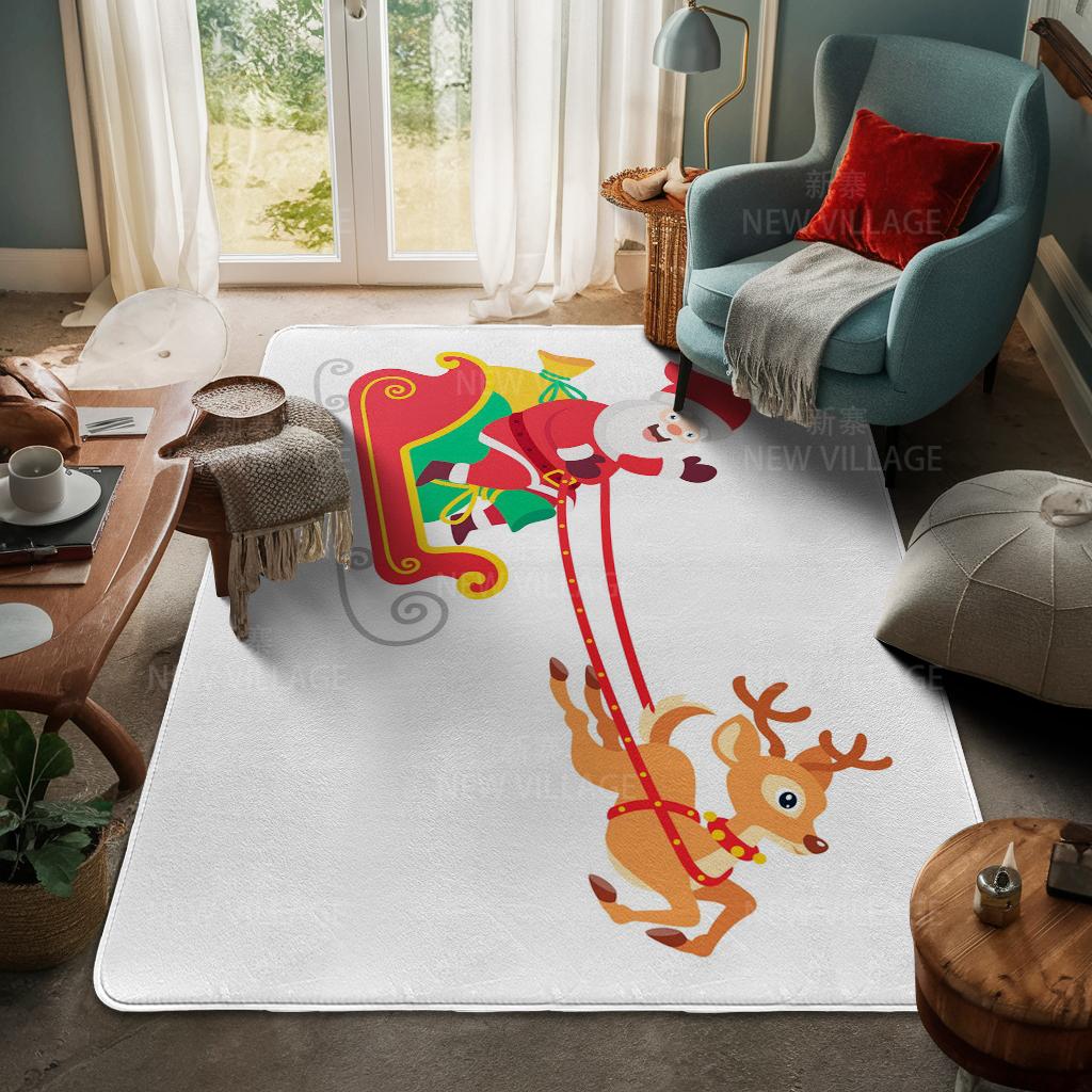 House Entrance Carpet Home Door Mat Living Room Bath Foot Bathroom Non-slip Water Absorption Rugs Bath Merry Christmas Winter