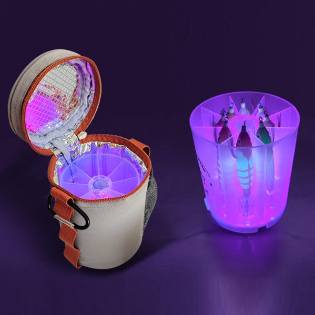 Fishing Bag with Glow Light UV Squid Jig Fill Light Type C Female Power Port Fishing Bag with Glow Light for Hard Bait Soft Bait