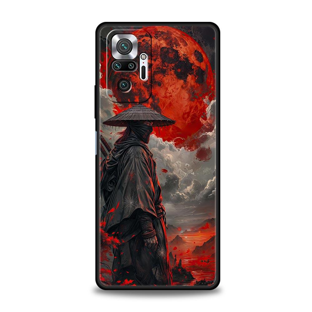 Japanese Bushido Samurai Phone Case For Xiaomi Redmi Note 14 13 5G 10 11 12 Pro Plus 4G 14C 13C 12C 10C Black Cover