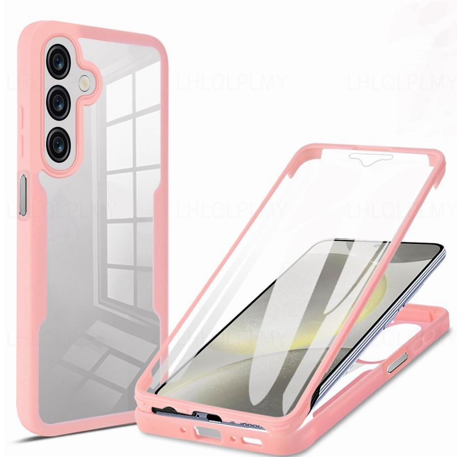 

Front + Back Protect ShockProof Case For Samsung Galaxy A36 A56 A26 5G A17 A07 A37 A57 S26 Ultra Plus 360 Degrees Cover A 36 56 For Galaxy A26 5G розовый