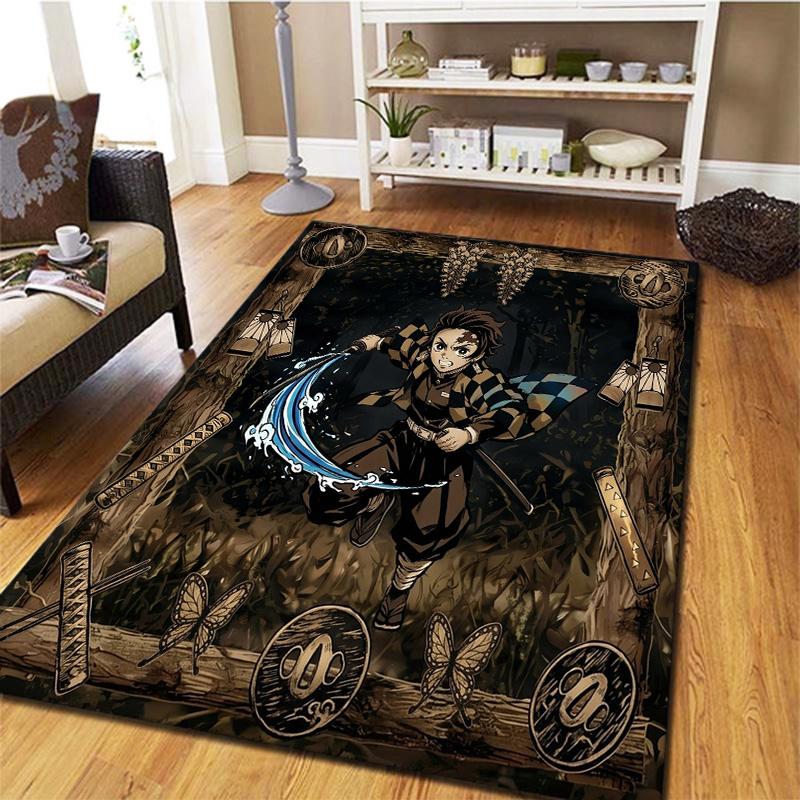 Demon Slayer Carpet Rug For Living Room Bedroom Home Sofa Decoration Kids Play Nonslip Floor Mat