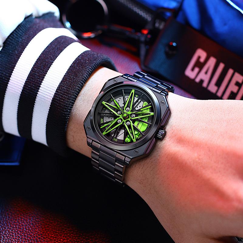 SVJ Men's Watch High-grade Authentic Black Knight Wheel Watch Rotating Dial Luminous Modification Table