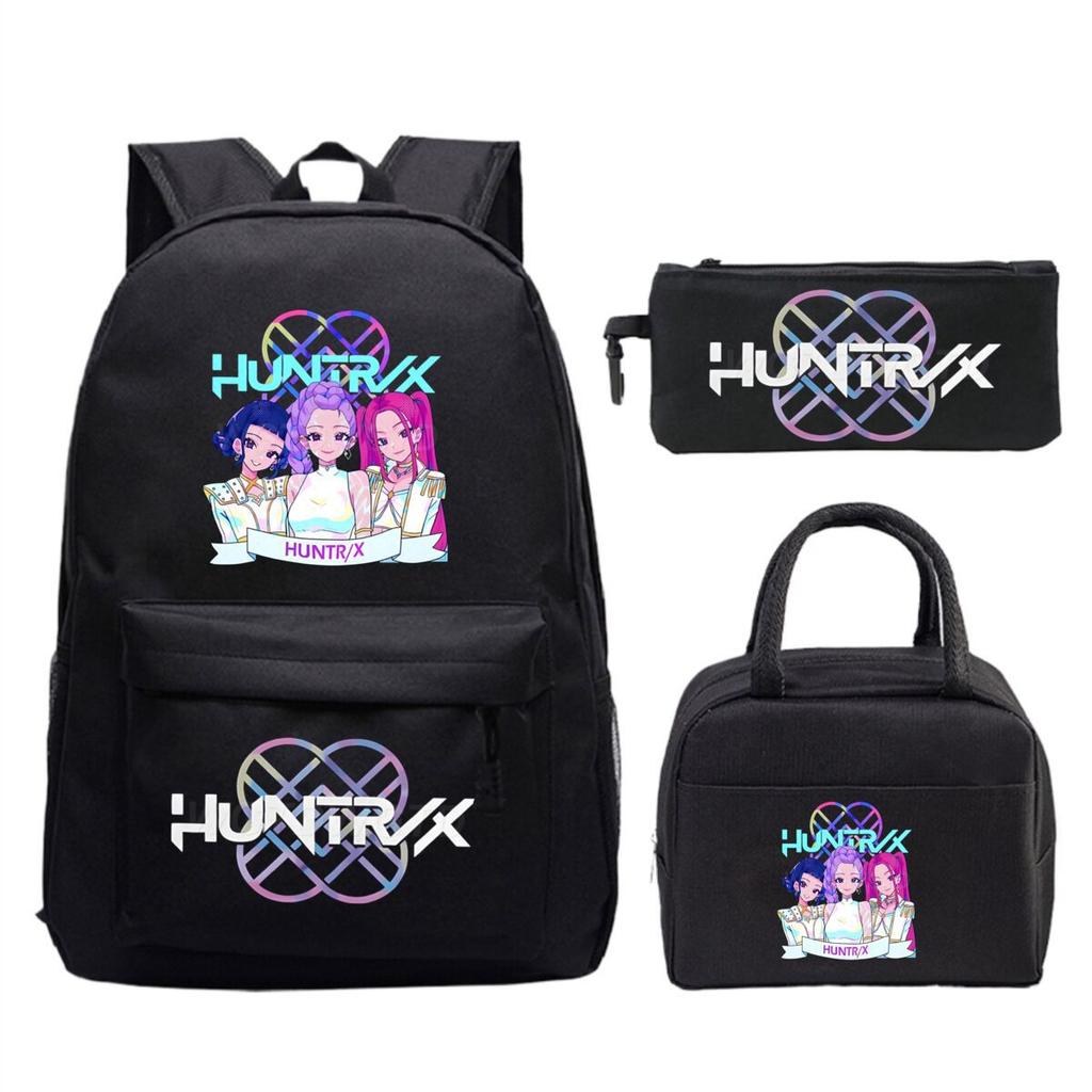 Animation Cartoon Printing Trend Student School Bag Lunch Bag Stationery Pencil Bag Combination Three-Piece Set