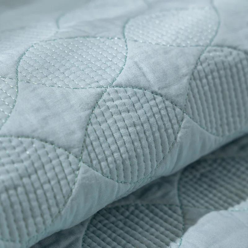 Europe Washed Cotton Sofa Cushion Four Seasons Universal Couch Cover Jacquard Non-slip Willow Leaf Pattern Sofa Towel Wave Edge