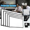16:9 Simple Projector Curtain 60/72/84/100/120/150 Inch Home Theater Office 16:9 HD Display Projection Screen