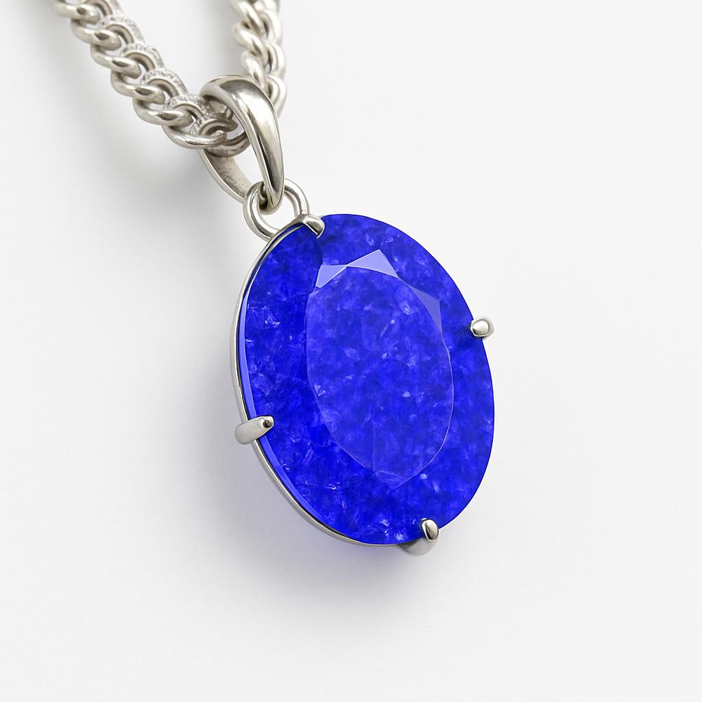 Oval Cut 65.80 Ct Natural Sapphire CERTIFIED 925 Sterling Silver Purple Pendant AI-110-NS