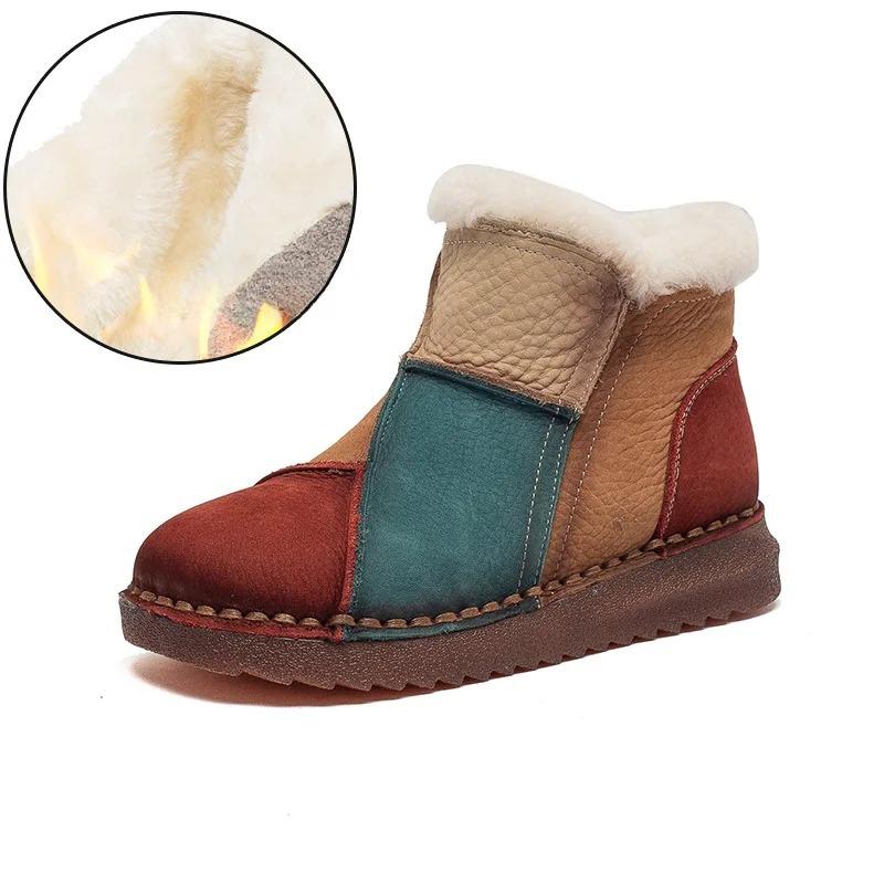 

Johnature Теплые плюшевые короткие ботинки из натуральной кожи смешанных цветов универсальные хлопковые туфли удобные зимние ботинки 39