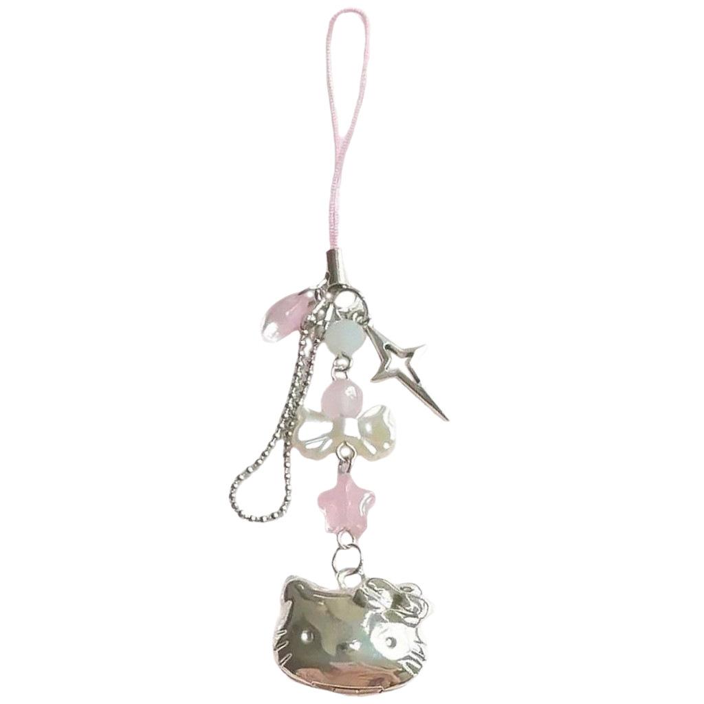 

Cartoon Beaded Phone Chain Bag Charm One Size розовый