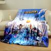 Characters battling with magical effects and a crown in a castle setting. for all seasons blanket lunch break throw gift