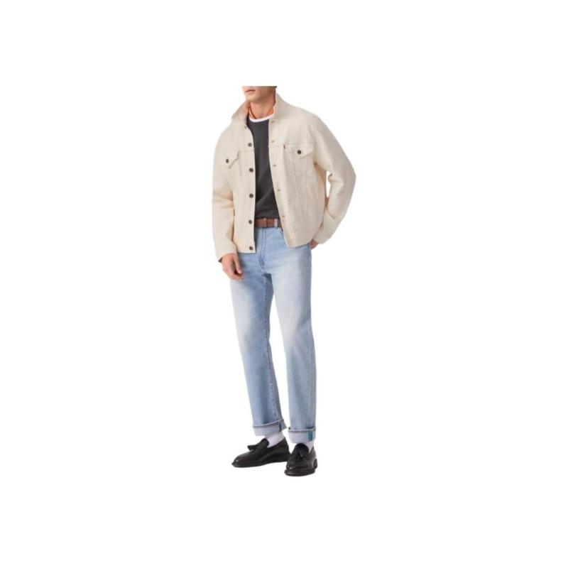 Levi's Men's Relaxed Fit Denim Jacket Off-White 002Y2-0001