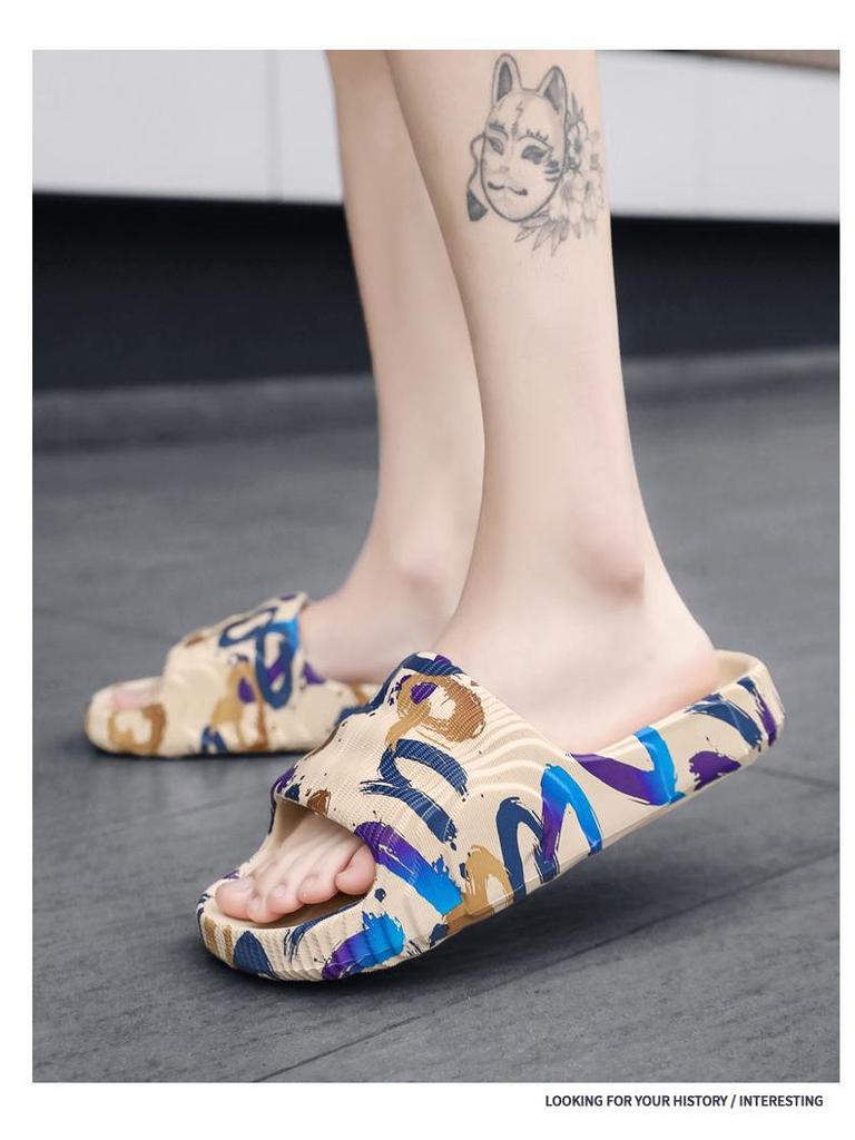 Men's Camouflage Plus Size Casual Sandals & Slippers - One-Strap Stepping Comfort for Beach & Everyday Wear.