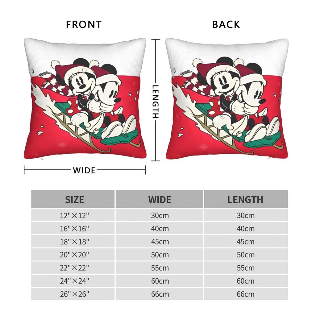 Kawaii Mickey Mouse Christmas Square Pillow Case Cushion Cover Awesome Decor Throw Pillow Case Cover for Seat 40*40cm