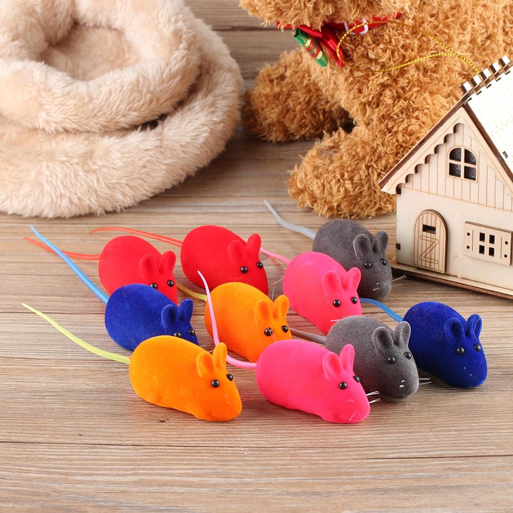 1PC Funny Pet Cat Kitten Play Toys False Mouse Rat Squeak Noise Sound Color Random Simulation Rat Pet Supplies