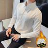 Men's New Long-Sleeve Korean Style Slim Fit Business Shirt with British Style Big Collar