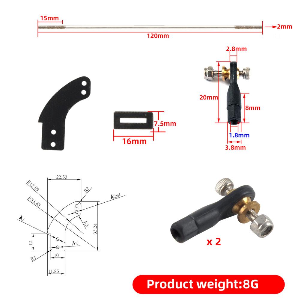 RC model airplanes Steering Arms Rudder Angle Piece Servo Push Rod Joint for RC Model Airplane