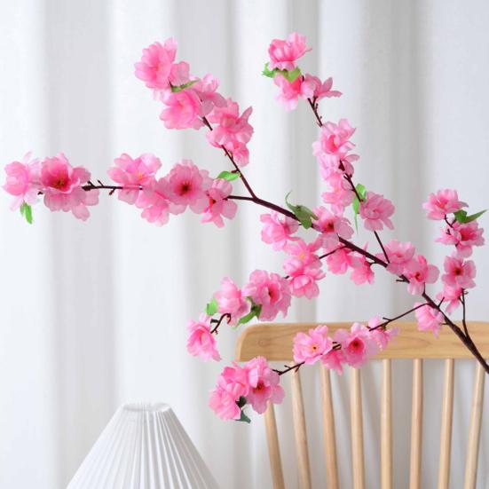 Artificial Flowers Adjustable Height Curvature Silk Plum Blossom Stems Fake Flower with Iron Wire Wedding Home Decor