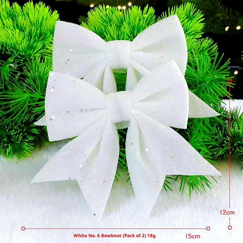 

1/2Pcs Large Red Gold Sparkling Bow Glitter Christmas Ribbon Bowknot Xmas Tree Hanging Ornaments Year Home Decoration