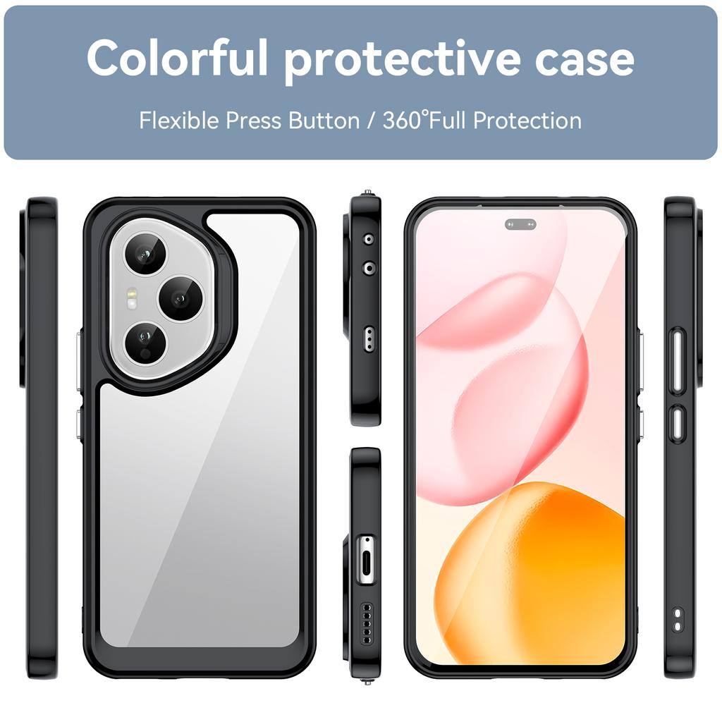 For Honor 400 Pro 5G (Global) Phone Case WANLONFENG XC Series TPU Acrylic Cover with Tempered Glass (Big Lens Hole)