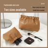 Leather Snap Closure Coin Purse & Makeup Bag with Inner Pockets