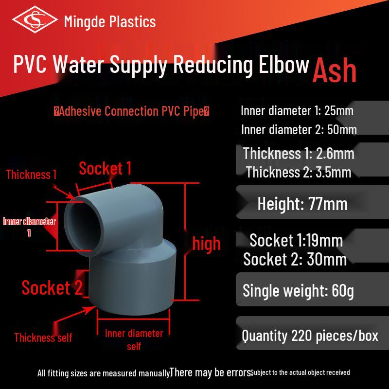 PVC 90° Reduzierbogen Wasserrohrverschraubung