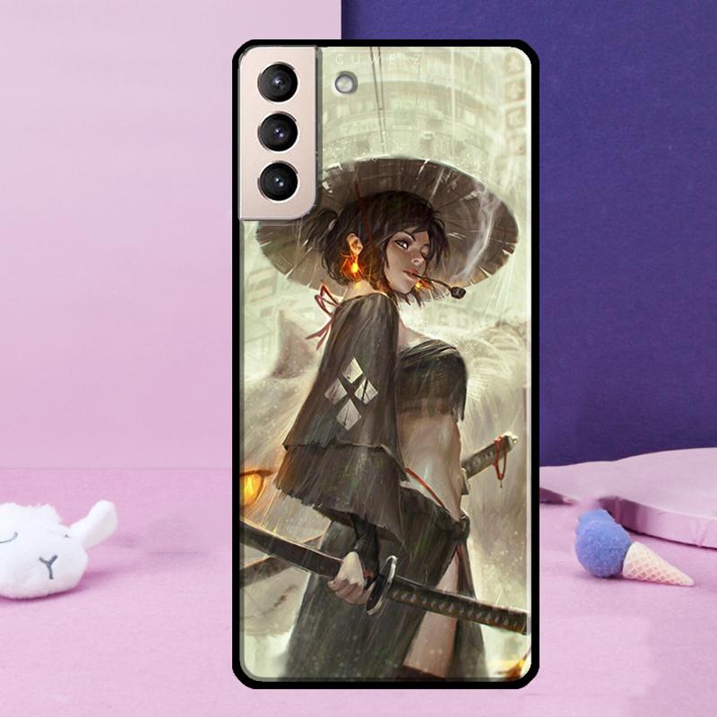 Anime Mädchen Samurai Handyhülle Für Samsung Galaxy S25 Ultra S24 S23 Ultra S9 S10 S20 S21 S22 Plus S24 FE Cover